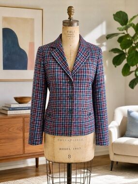 Classic Blue and Pink Plaid Jones NY Blazer
